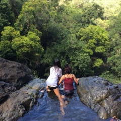 Peering over the edge of Inuman Banog falls