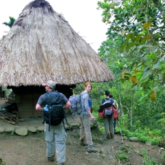 Passing by the traditional Ifugao houses of Pula