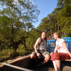 Appreciating the mountain view of Sagada from the back of a truck